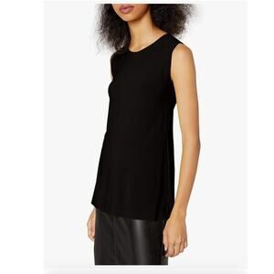 Norma Kamali Womens Sleeveless Swing Top Black Minimalist Basics Size Large